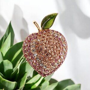 MACY'S HOLIDAY LANE Peach Pave Pin
